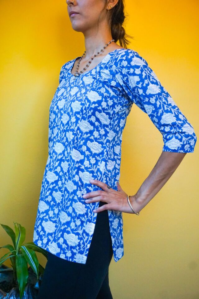 Nila Carnation Blockprint Kurti