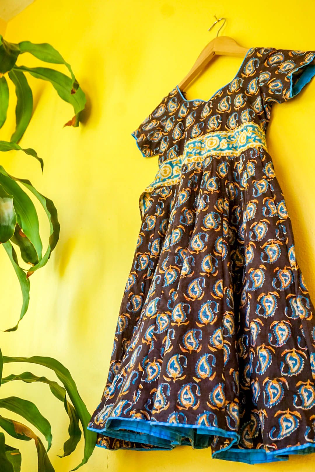 Onyx Paisley Blockprint Manjari Dress