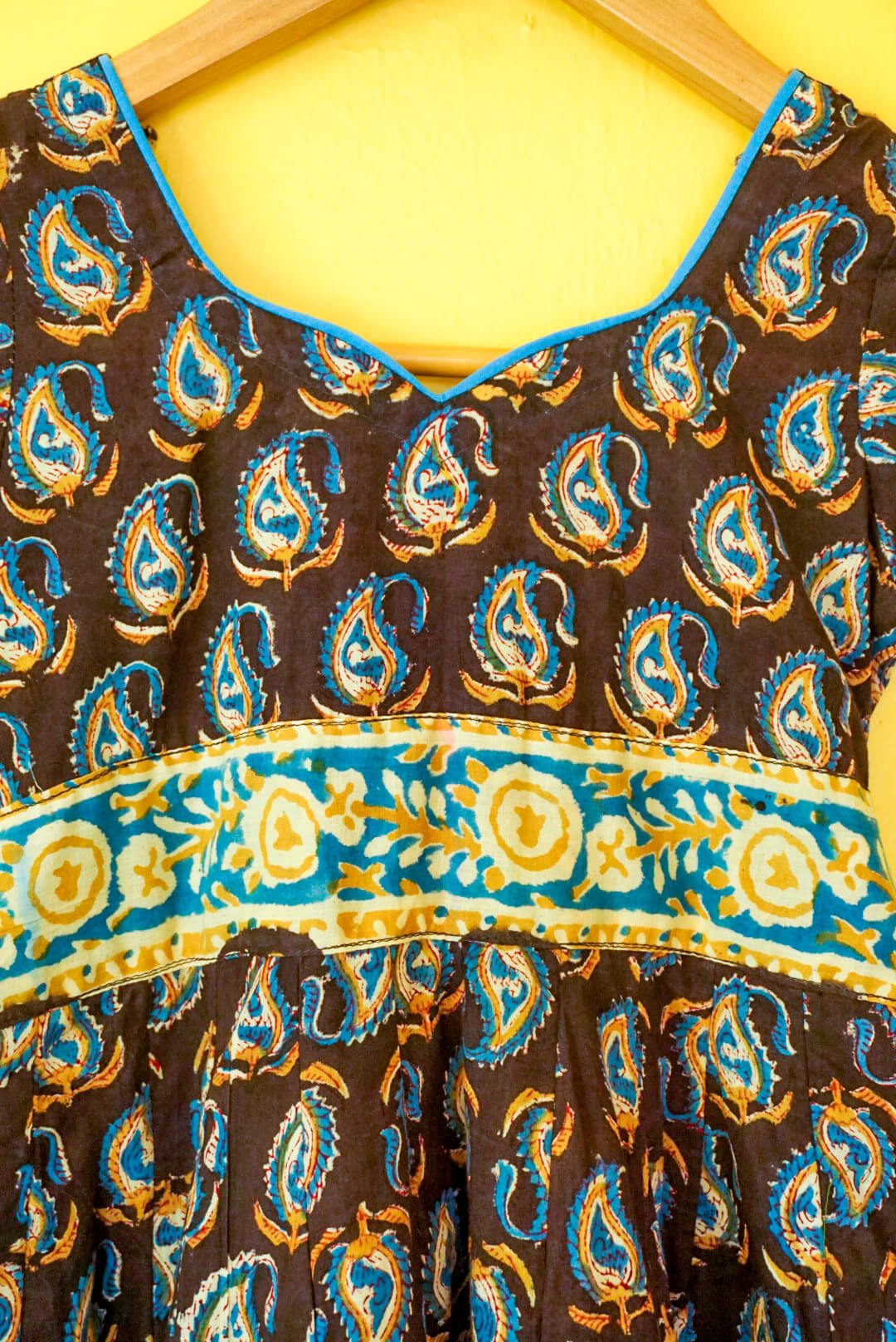 Onyx Paisley Blockprint Manjari Dress