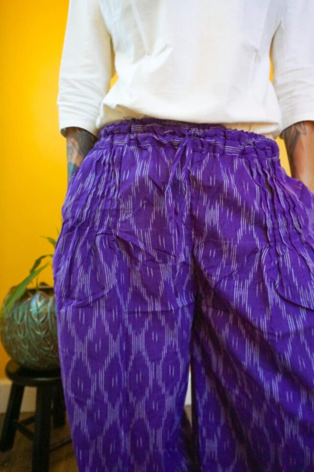 Purple Rain Handloom Ikat Harem Pants