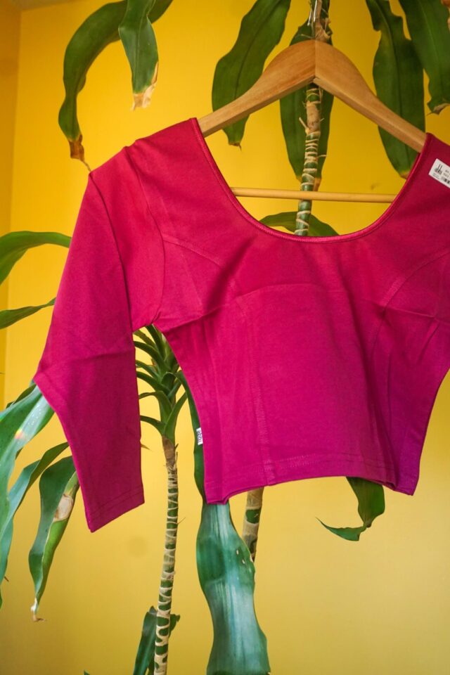 Fuchsia Stretchy Sari Blouse