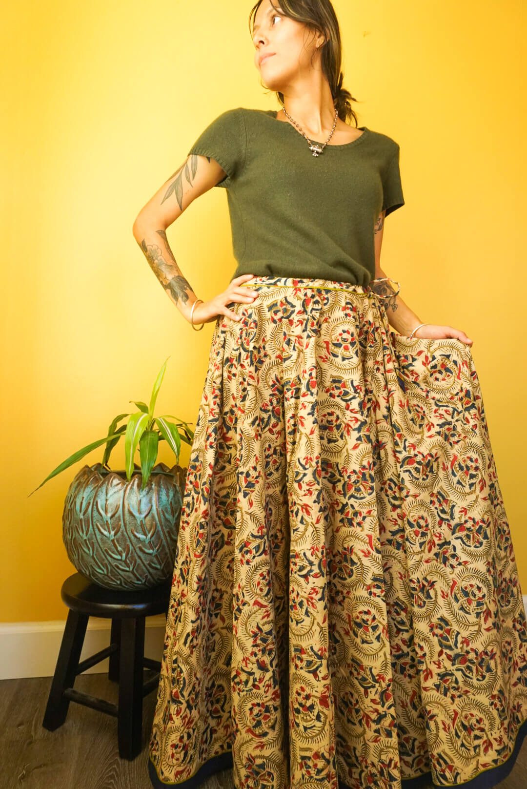 Nidhi Ajrak Maxi Skirt